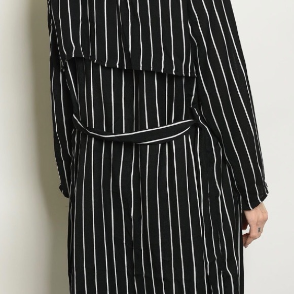 Black with White Stripes Full Length Cardigan - Picture 6 of 8